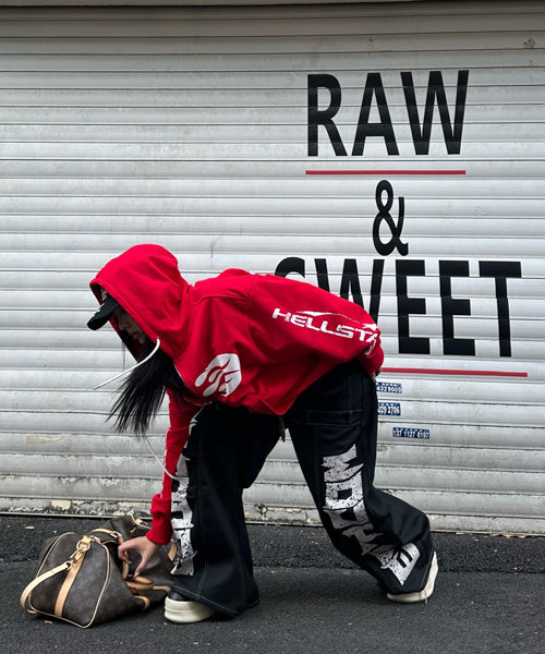 ワイドシルエットペイントロゴデニムパンツ / 15562