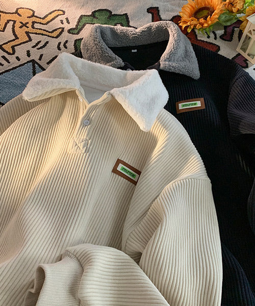 襟ボアコーデュロイスウェット / 15448
