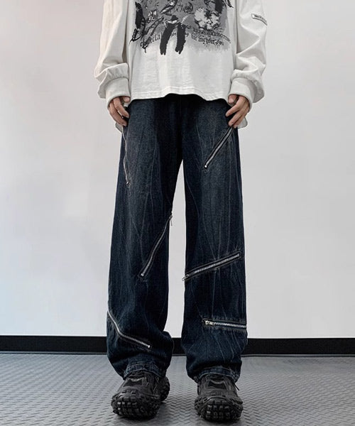 ジップデザインデニムパンツ / 15743