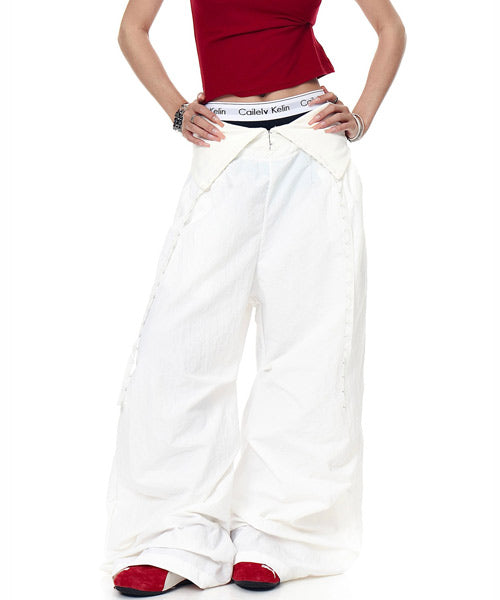 ラインストーンロゴワイドパンツ / 15719