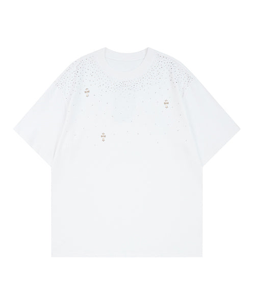 ラインストーンクロスTシャツ / 15826