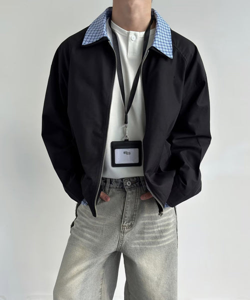 チェック柄切替ブルゾン / 15504