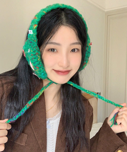 カラフル手編み風イヤーマフラー / 15418
