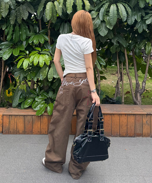 バック刺繍ロゴパンツ / 15449