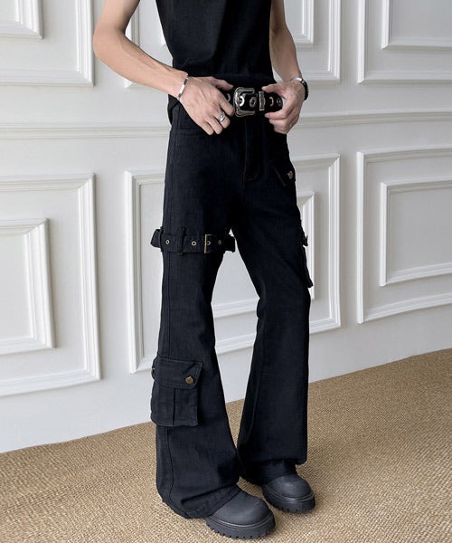 ベルトデザインフレアカーゴパンツ / 15553