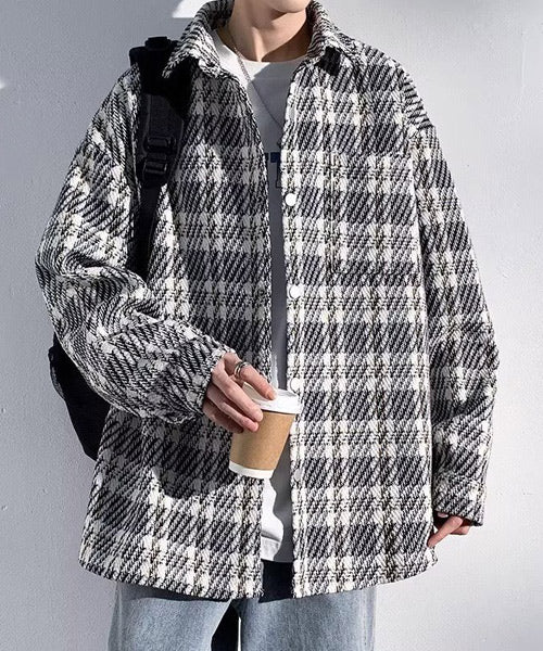 チェック柄ツイードライクシャツジャケット / 15502