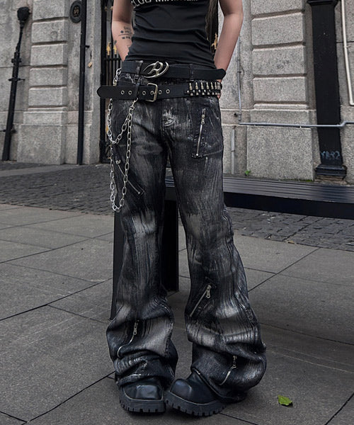 ジップデザインフレアデニムパンツ / 15490