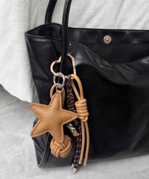 カラビナ付きフェイクレザースターチャーム / 15308