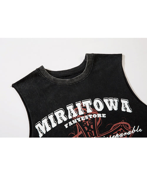 ダメージ加工ノースリーブTシャツ / 15915