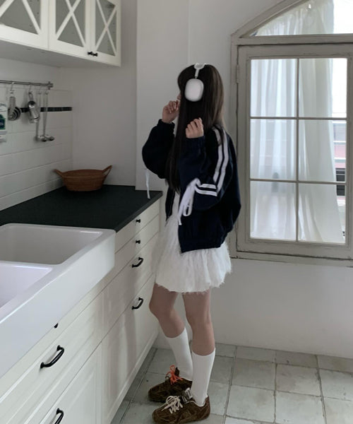 サイドリボンジップアップスウェット / 15455