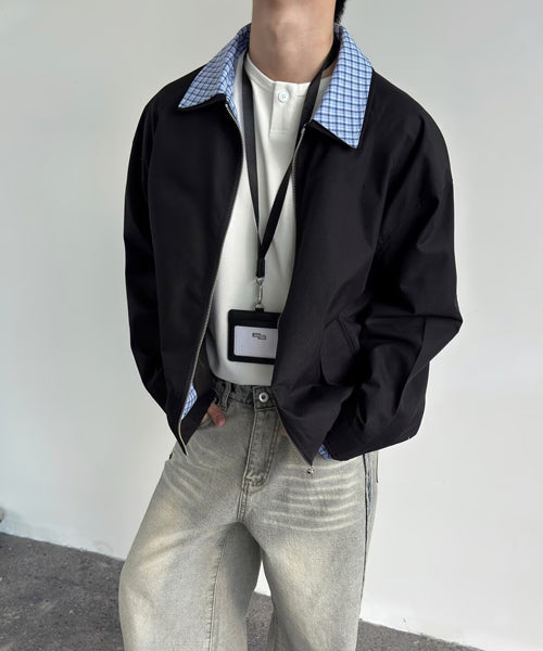 チェック柄切替ブルゾン / 15504