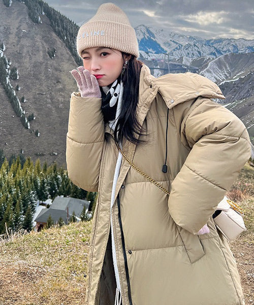 フード付きロングダウンジャケット / 15520