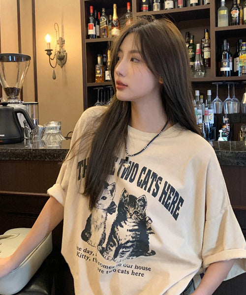 CATプリントTシャツ / 16045