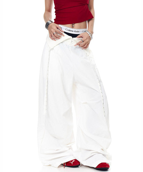 ラインストーンロゴワイドパンツ / 15719