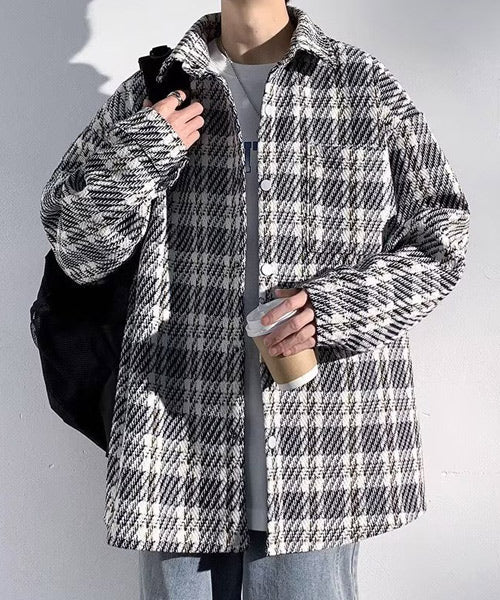 チェック柄ツイードライクシャツジャケット / 15502