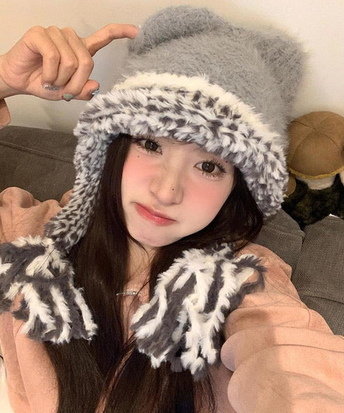 猫耳シャギーニット帽 / 15445