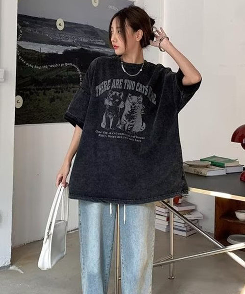 CATプリントTシャツ / 16045