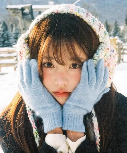 カラフル手編み風イヤーマフラー / 15418