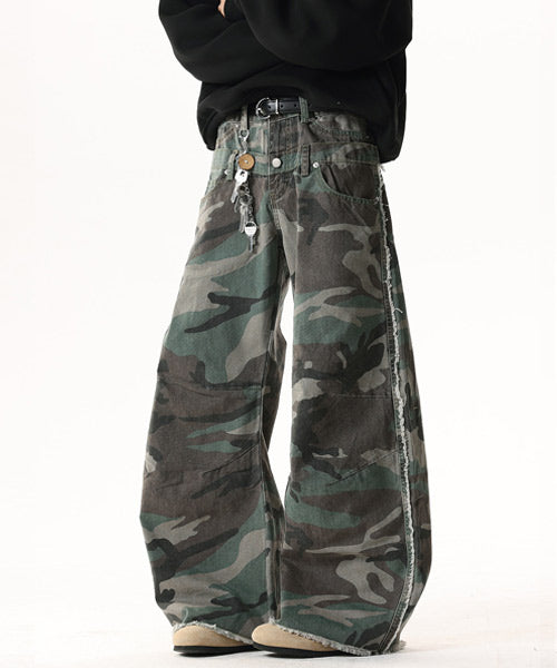 ダブルウエストカモフラージュ柄パンツ / 15496