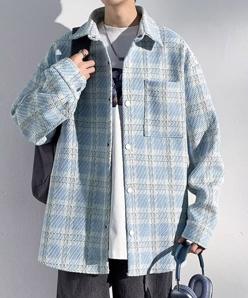 チェック柄ツイードライクシャツジャケット / 15502