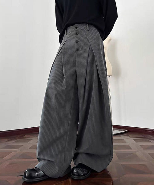 フロントボタンストライプスラックスパンツ / 15702