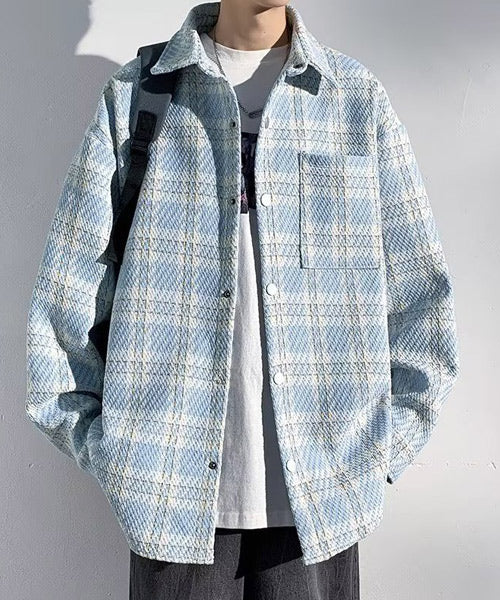 チェック柄ツイードライクシャツジャケット / 15502