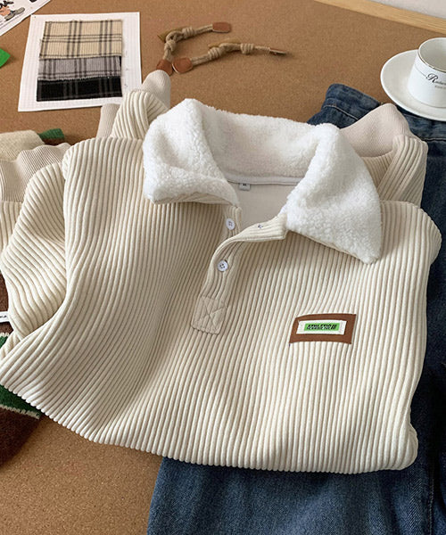 襟ボアコーデュロイスウェット / 15448