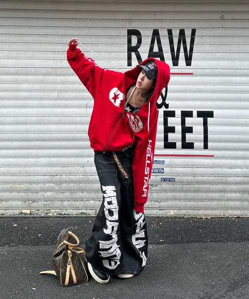 ワイドシルエットペイントロゴデニムパンツ / 15562