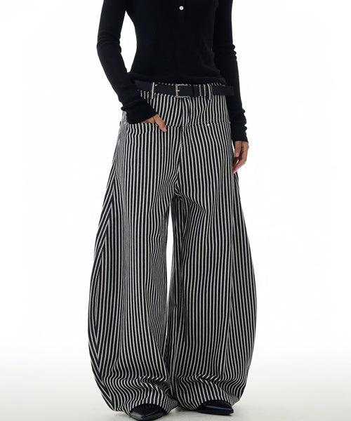 ストライプ柄ワイドパンツ / 15564