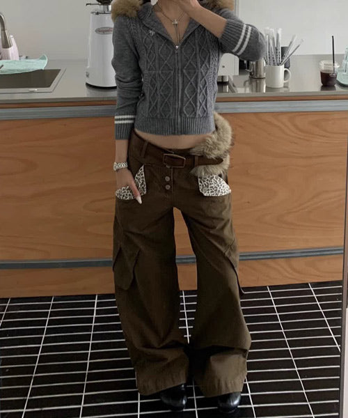 レオパード柄ポケットカーゴパンツ / 15565