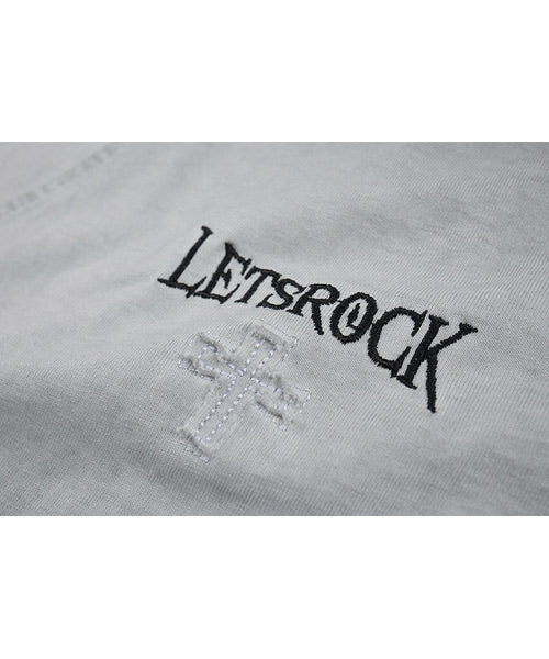 クロス刺繍ロゴユーズド加工Tシャツ / 15809