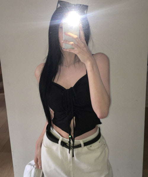 シャーリングレースアップビキニ 2点セット / 15714