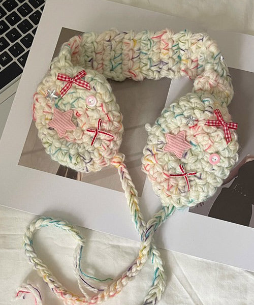 カラフル手編み風イヤーマフラー / 15418