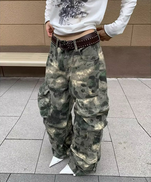 カモフラージュ柄カーゴパンツ / 15607