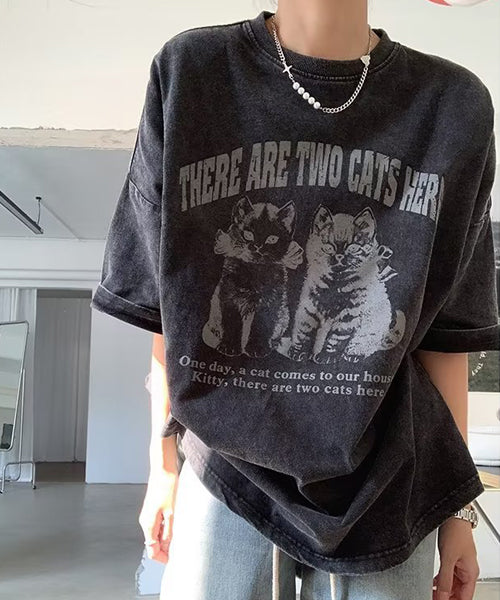 CATプリントTシャツ / 16045