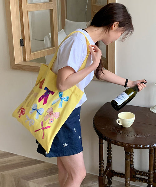 リボンプリントトートバッグ / 15748