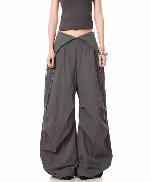 ラインストーンロゴワイドパンツ / 15719