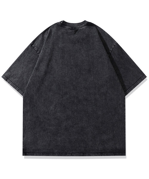 オーバーサイズ ピグメント加工 アニマルグラフィックロゴプリントTシャツ / 15705