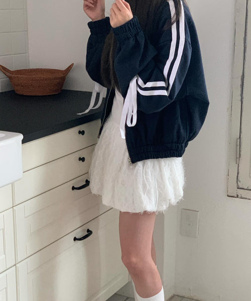 サイドリボンジップアップスウェット / 15455