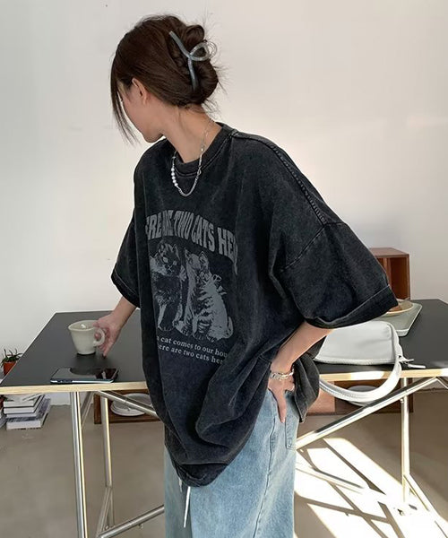 CATプリントTシャツ / 16045