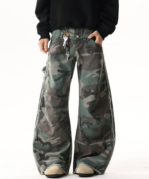 ダブルウエストカモフラージュ柄パンツ / 15496