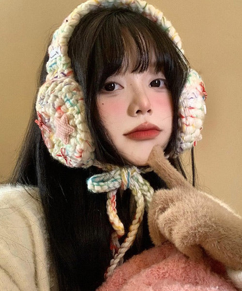 カラフル手編み風イヤーマフラー / 15418